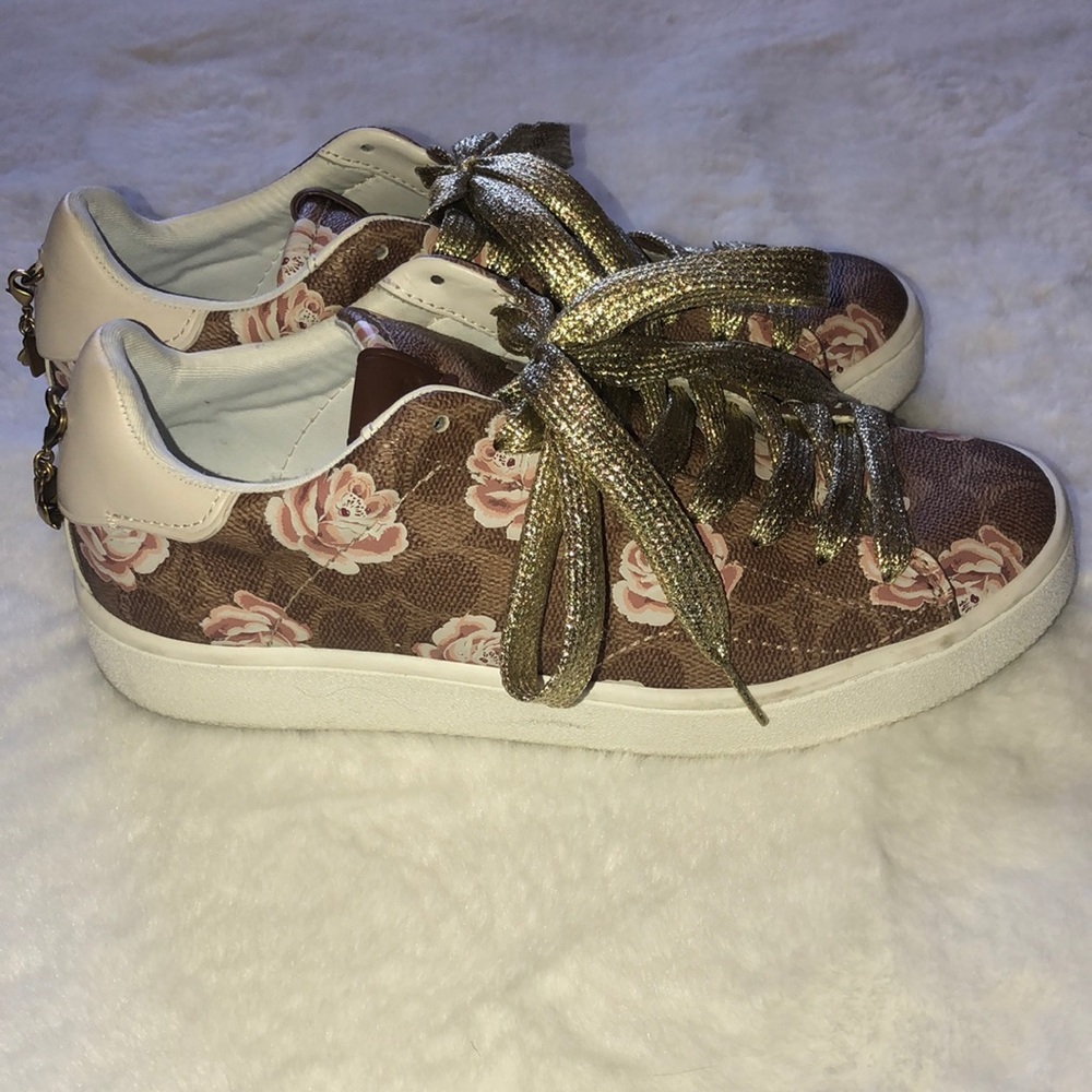 Coach leather flower sneakers